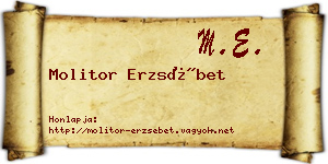 Molitor Erzsébet névjegykártya